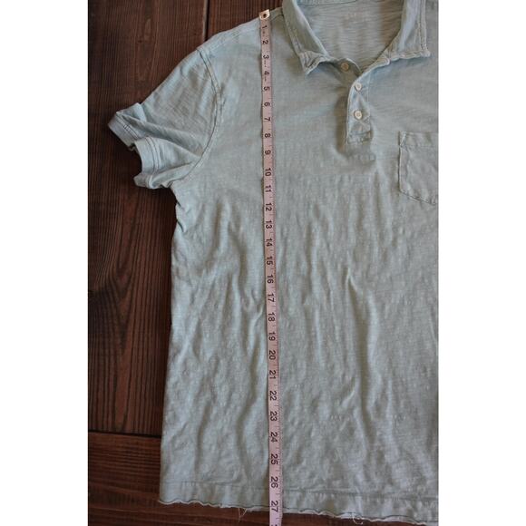GAP Polo Shirt Mens Large Green Solid Slub Pocket Short Sleeve Casual Soft - Picture 5 of 7